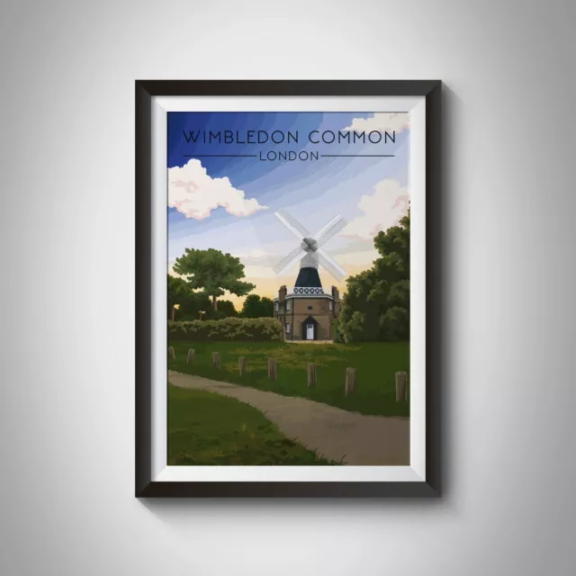 Wimbledon Common London Travel Poster - Framed - Vintage - Bucket List Prints