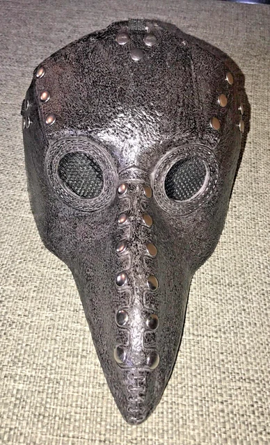 Plague Doctor Mask Black Long Beak Steampunk Cosplay Plastic Faux Leather Look
