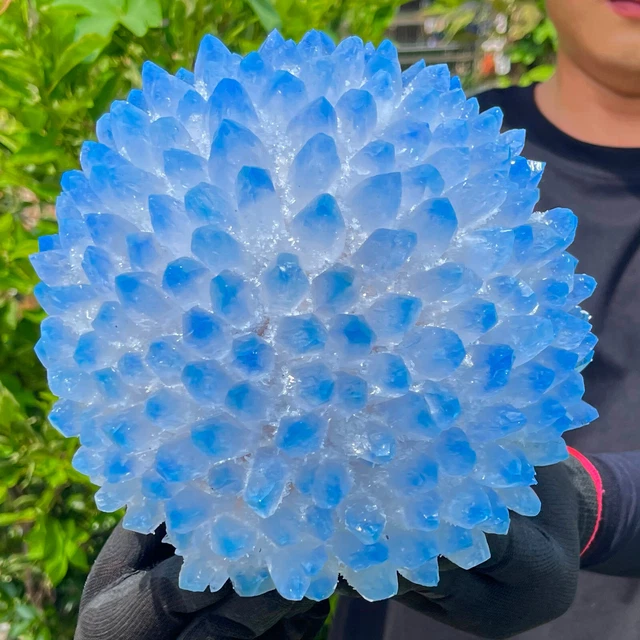 10.3LB New Find sky blue Phantom Quartz Crystal Cluster Mineral Specimen Healing