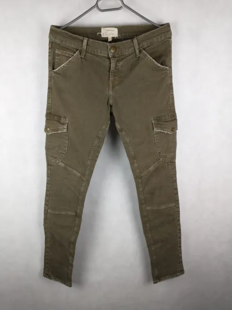 Current Elliott Skinny Cargo Combat Green Snug Military Pants Jeans Size 29 - 0