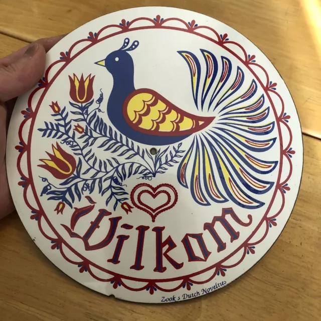 7.5” New Authentic Zook's PA Dutch Welcome Hex Sign Made USA Peacock Clock Face