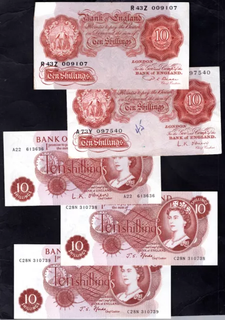 Great Britain, Bank of England, 8 banknotes (1948-1967).