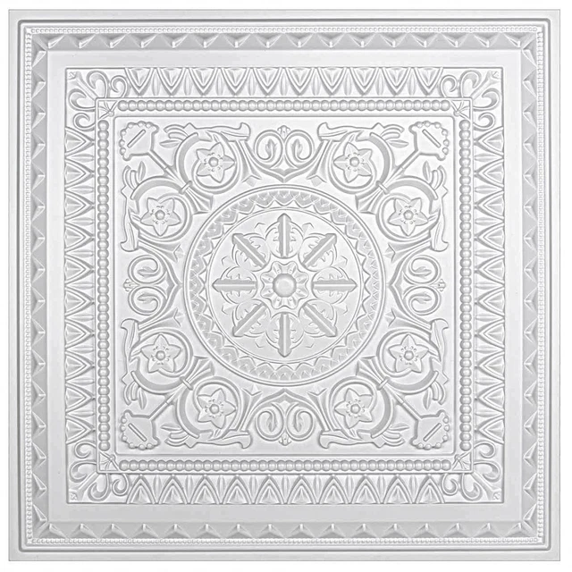 Art3d Drop Ceiling Tiles, Glue up Ceiling Tiles, 2'x2' Plastic Sheet in White 48