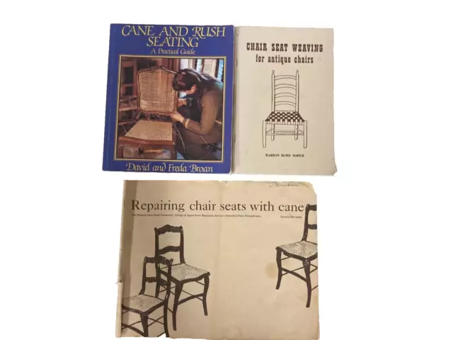 Chair Caning Book Lot- Cane and Rush Seating, Chair Seat Weaving, more