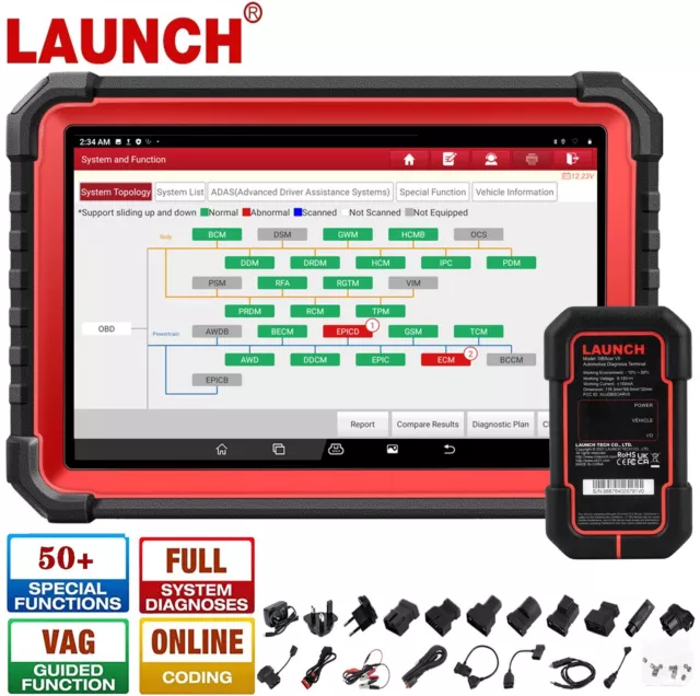 2024 LAUNCH X431 PRO3S+ V5.0 Car Diagnostic Scanner Bidirectional Key Coding