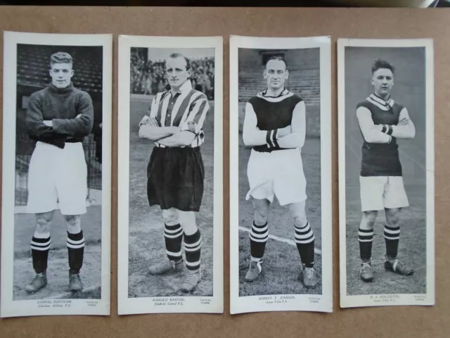 4 1930s FOOTBALLERS TOPICAL TIMES PANEL PORTRAITS