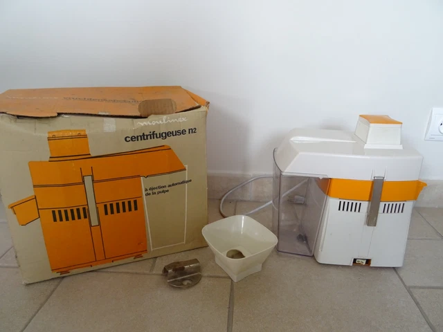 ANCIENNE CENTRIFUGEUSE MOULINEX TYPE 140. ORANGE JUS FRUITS