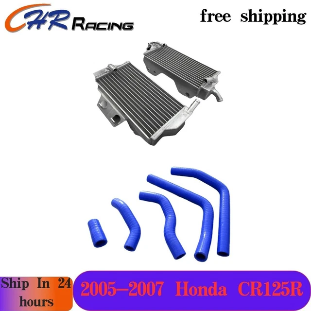 Aluminum Radiator + BLUE HOSE For Honda CR125 CR125R CR 125R CR 125 R 2005-2007