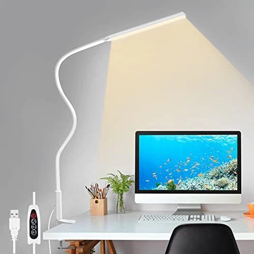 yotutun LED Desk Lamp, Swing Arm Table Lamp with Clamp, Flexible Gooseneck