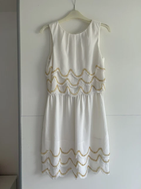 Ted baker white sales and gold dress