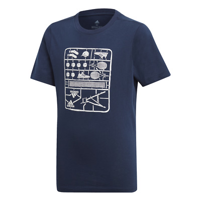 Adidas Ragazzi T-Shirt Bambini Giovane Grafico Tee Tennis Formazione Moda Logo