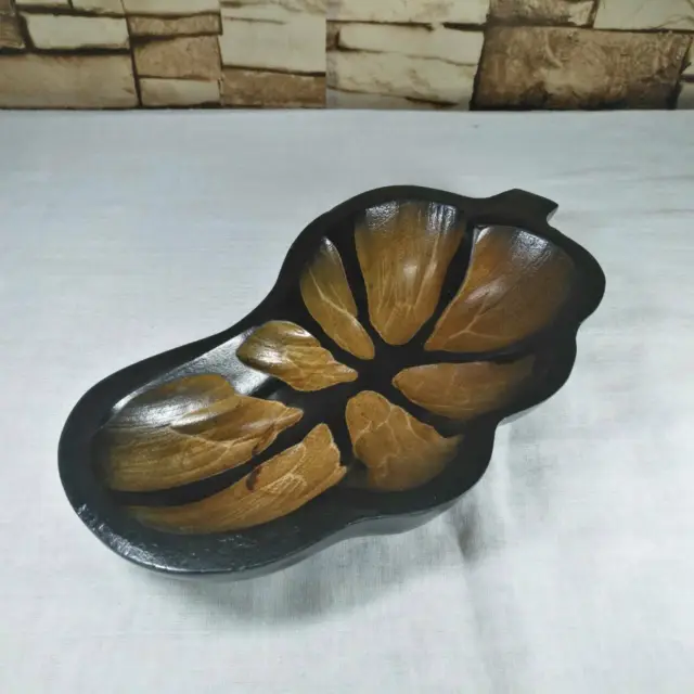Tazón de madera en forma de frijol tracería mango vajilla de madera tazón...