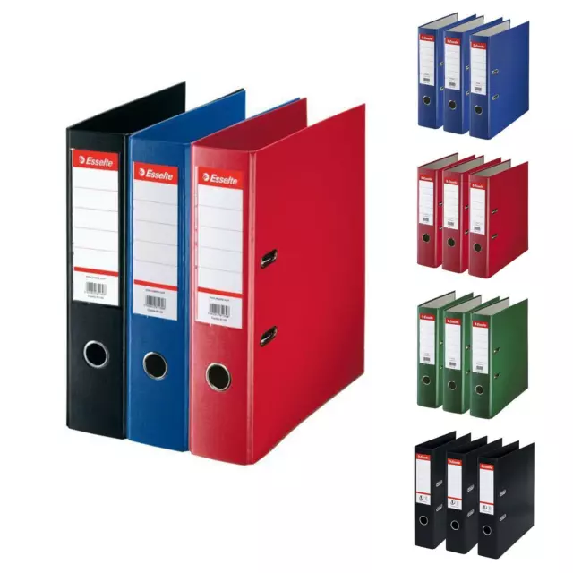 Esselte Lever Arch File A4 Document Folder Office Organiser Stationery 75mm 3Pck