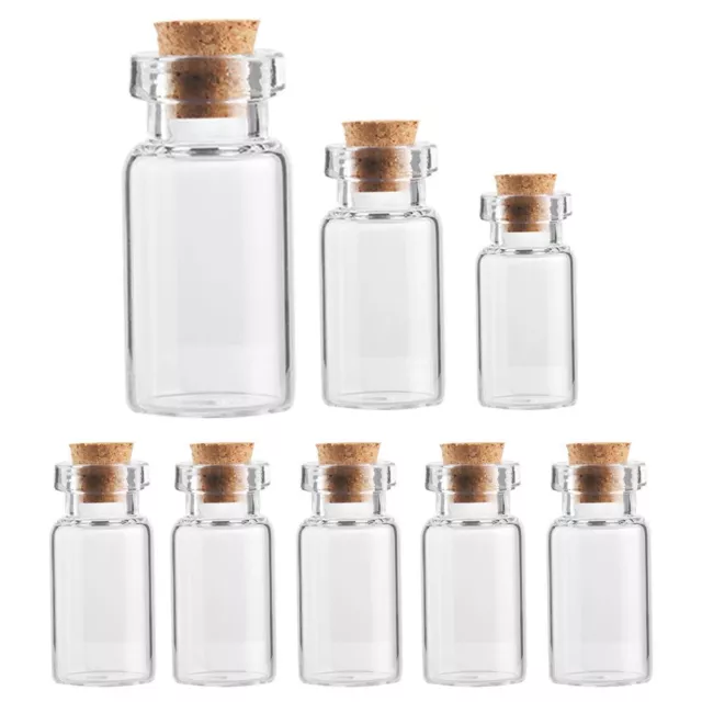 Mini Containers Blank With Cork Stopper Message Bottles Transparent Tiny Small