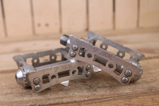 Vintage Sakae Ringo SR SP-100BL Road Bike Platform Pedals Silver 9/16 Japan