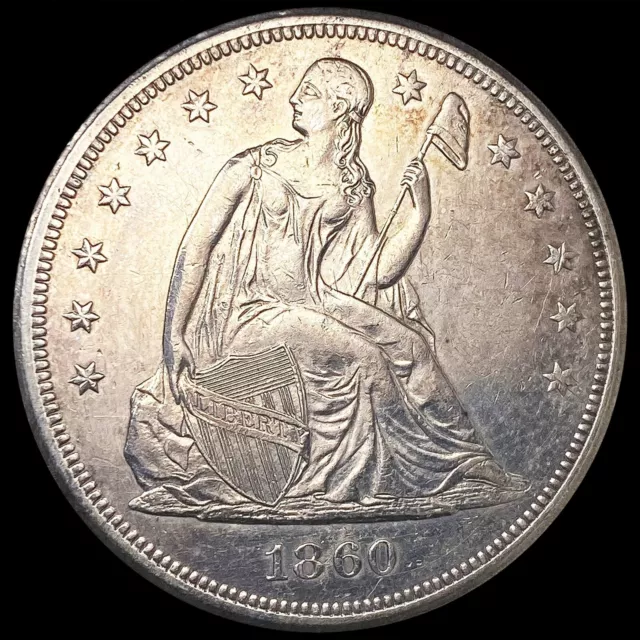 1860-O Seated Liberty Dollar Coin CLOSELY UNCIRCULATED