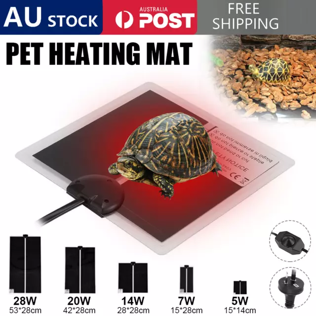 Reptile Pet Electric Heating Pad Heater Heat Mat Warmer Hermit Crab Frog Lizard