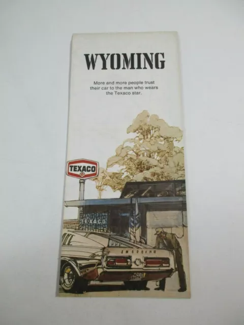 Vintage 1971 Texaco Wyoming State Highway Gas Station Travel Road Map-25