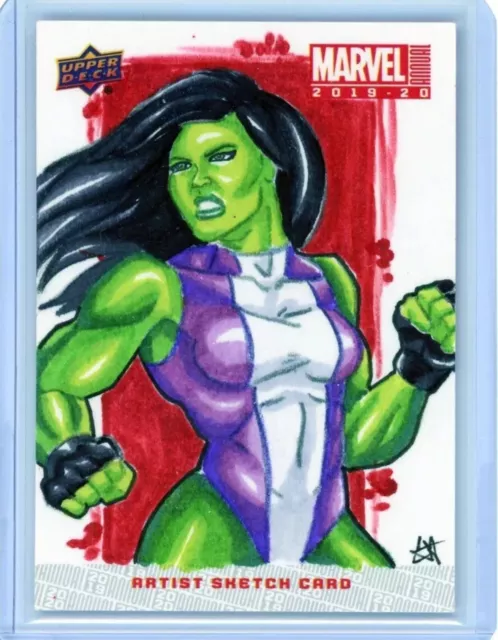 Marvel Annual 1/1 Artist Sketch by Adam Angel She-Hulk Avengers