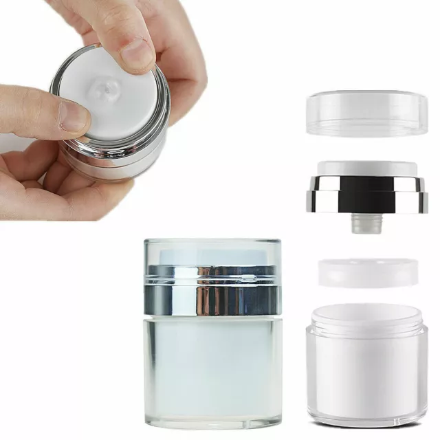 Pump Airless Vacuum Bottle Press Cream Jar Lotion Container Acrylic Cans