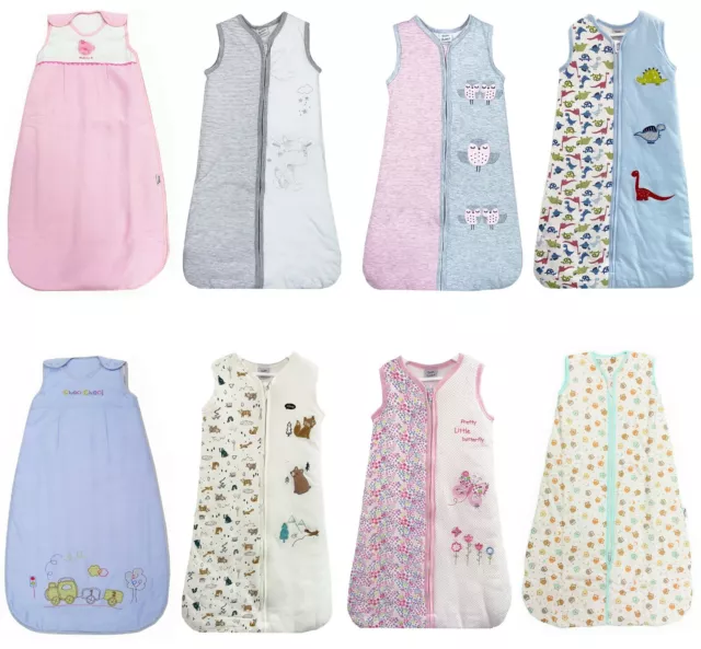 Baby Girl Boy Sleeping Bags Pink Blue White Grey 2.5 Tog Newborn - 10 Years