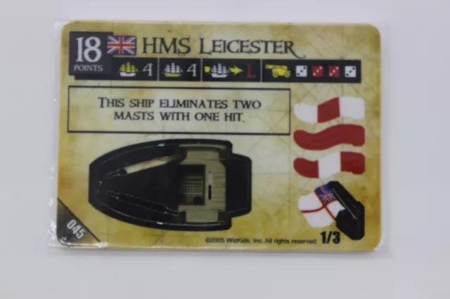 WizKids Pirates Of The Spanish Main #045 England HMS Leicster Rare New Unpunched