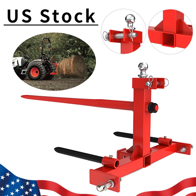 3 POINT HAY Bale Spear Trailer Hitch Receiver Cat 1 Tractor W