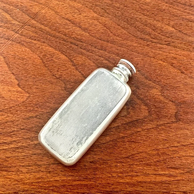 Charles May Sterling Silver Engine Turned Travel Scent Bottle & Atomizer 1930