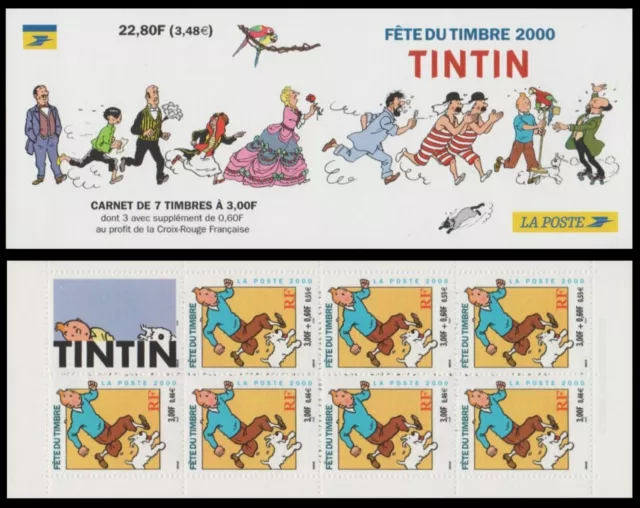 2000 FRANCE Carnet BC3305**JOURNEE du TIMBRE TINTIN Stamp day Booklet MNH