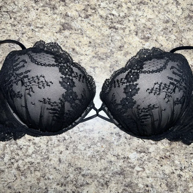 VICTORIA'S SECRET VERY SEXY Plunge Push-up Bra Black With Tags Style  11169739 £24.99 - PicClick UK