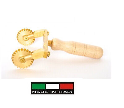 Rotella pasta doppia regolabile  (lasagne) rotelle 5mm. in ottone( madein Italy)