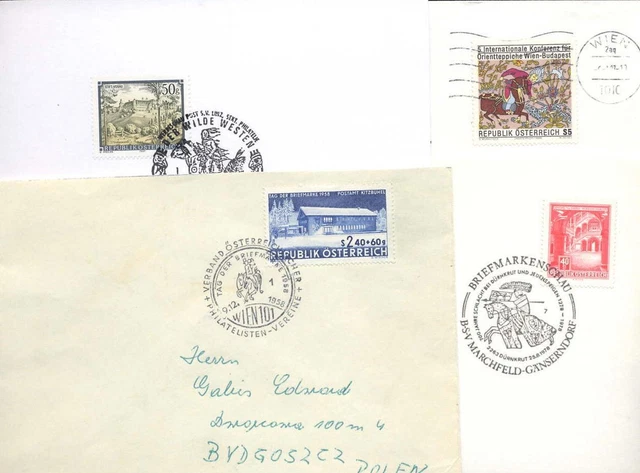 Österreich,4 Belege,Motivstempel,Pferde