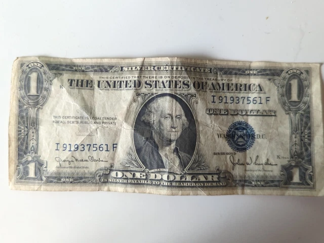 One Dollar U.S. Silver Certificate Star Note Series 1935