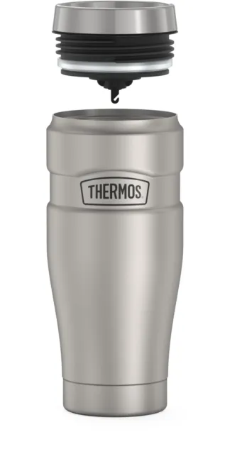 Thermos King Vacuum Insulated Travel Tumbler, 16oz, Matte Stainless Steel