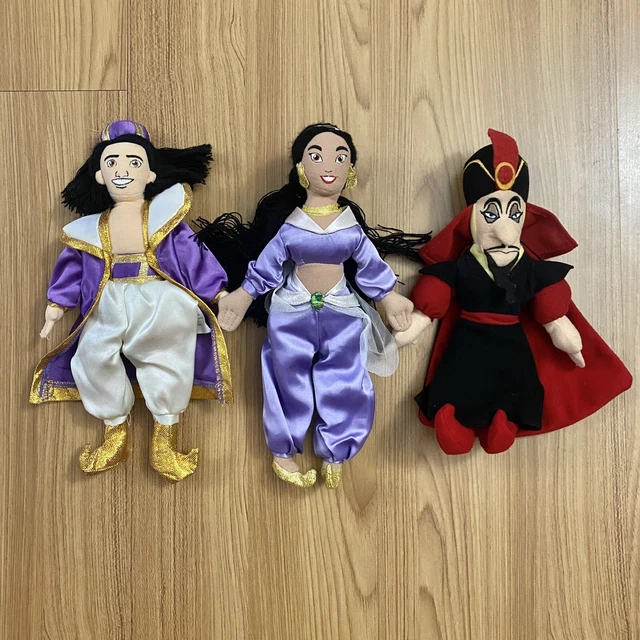 ALADDIN THE DISNEY Store Plush Mini Bean Bag Aladdin Jasmine Jafar Lot ...