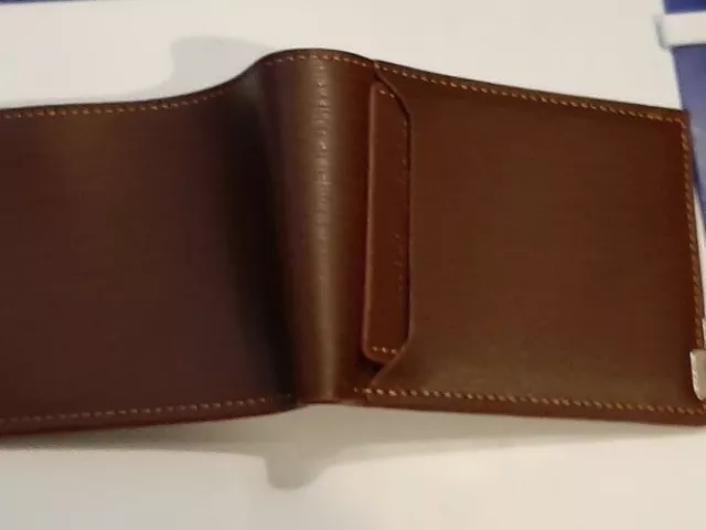 Men's Faux Leather Slim Brown Wallet  - Money Credit Card Holder - Bifold