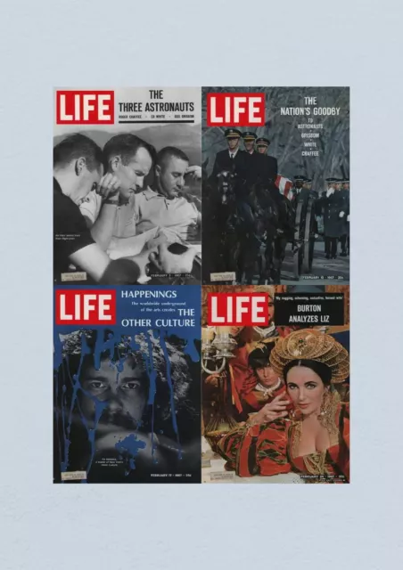 Life Magazine Lot of 4 Full Month of February 1967 3, 10, 17, 24