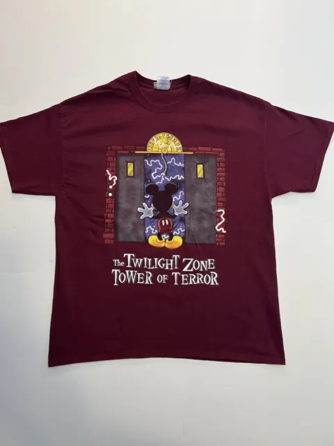 Vtg 90s Disney The Twilight Zone Tower Of Terror T-Shirt Mickey Disney Parks XL