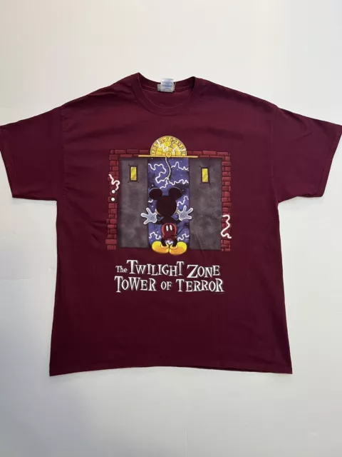 Vtg 90s Disney The Twilight Zone Tower Of Terror T-Shirt Mickey Disney Parks XL