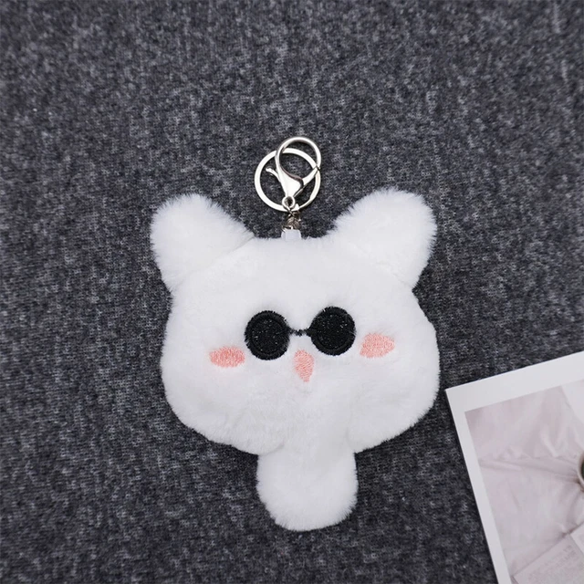 Portachiavi In Peluche Gatto Anime - Cuscino Morbido Con Adesivi, Accessorio Cosplay Per Borsa O Zaino