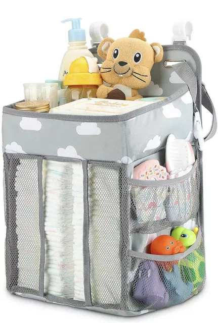 Hanging Diaper Caddy Crib Nursery Organizer Stacker Storage for Newborn Baby