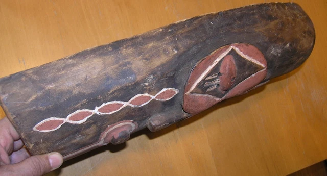 Vintage Hand Carved Painted African Hemba / Congo Polychrome Funeral Mask 18 " 3