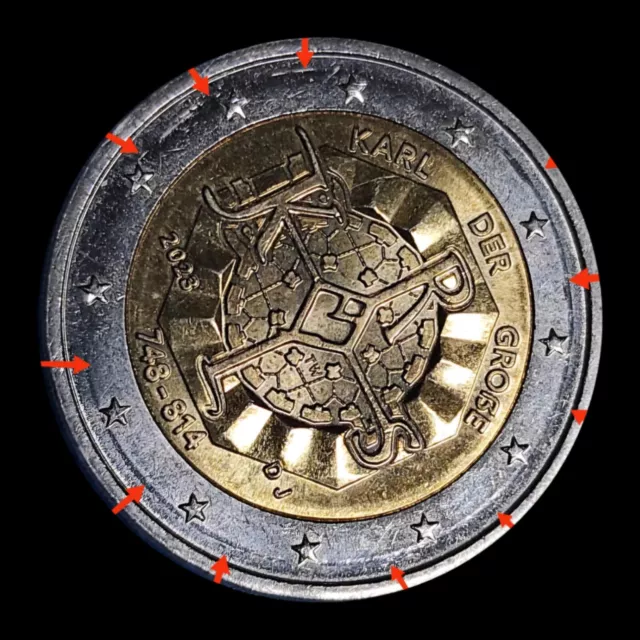 2 Euro Münze - Karl Der Große Fehlprägung Dj Selten
