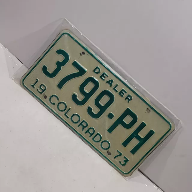 1973 Colorado Dealer Expired License Plate 3799-PH Man cave BAR