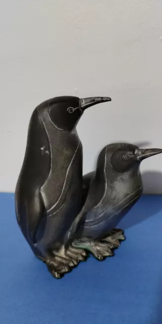 Metal Penguin Sculpture 8"×5.5" - Q4