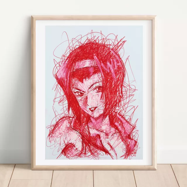 Faye Valentine Ballpoint Pen Print, Cowboy Bebop Art Poster