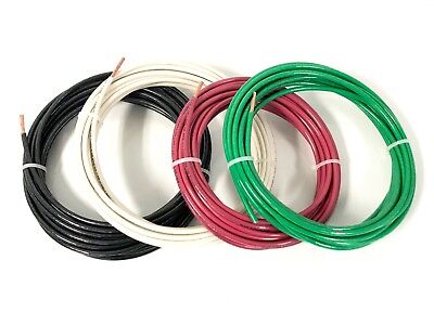25' Feet Ea Thhn Thwn-2 8 Awg Gauge Red Black Green White Copper Building Wire