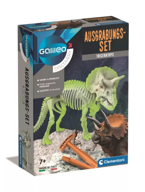 Clementoni Galileo Ausgrabungs Set TRICERATOPS Experimentierkasten 59273 Dino Ne