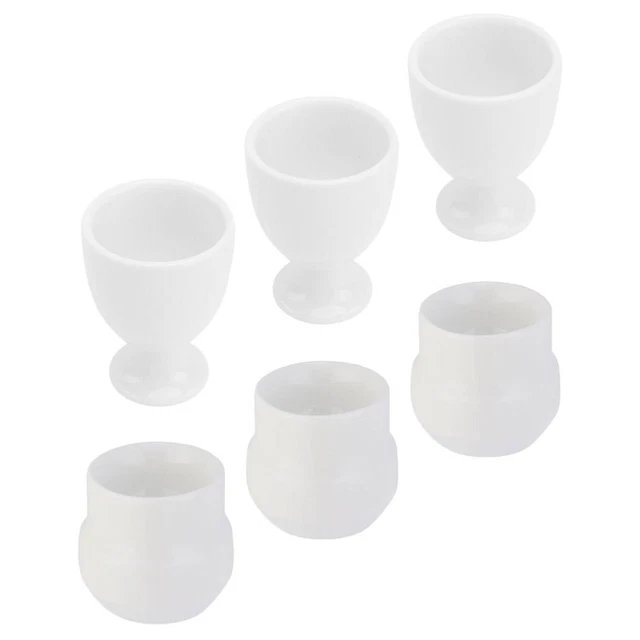 6 pz tazze coppe uova in ceramica bracconiere uova sode bianche