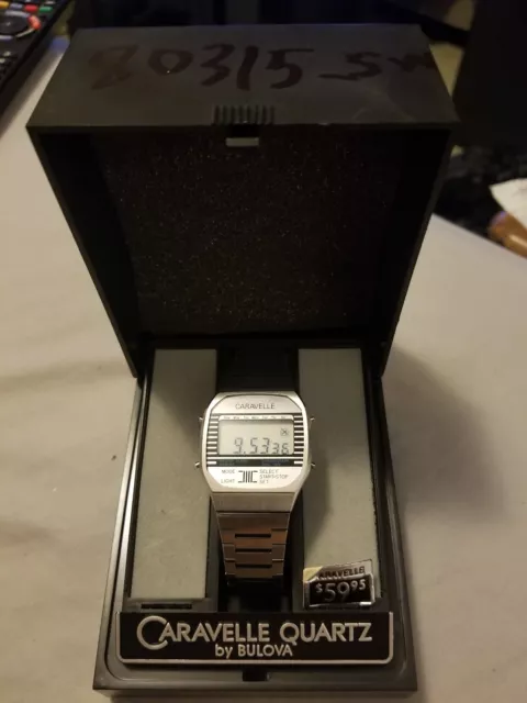 Vintage Caravelle Quartz By Bulova Alarm Chronograph LCD Digital Vintage...